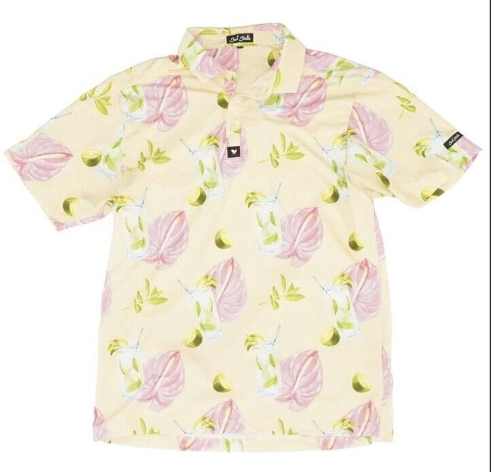 Bad Birdie Polo Shirt Mens Large Tropical